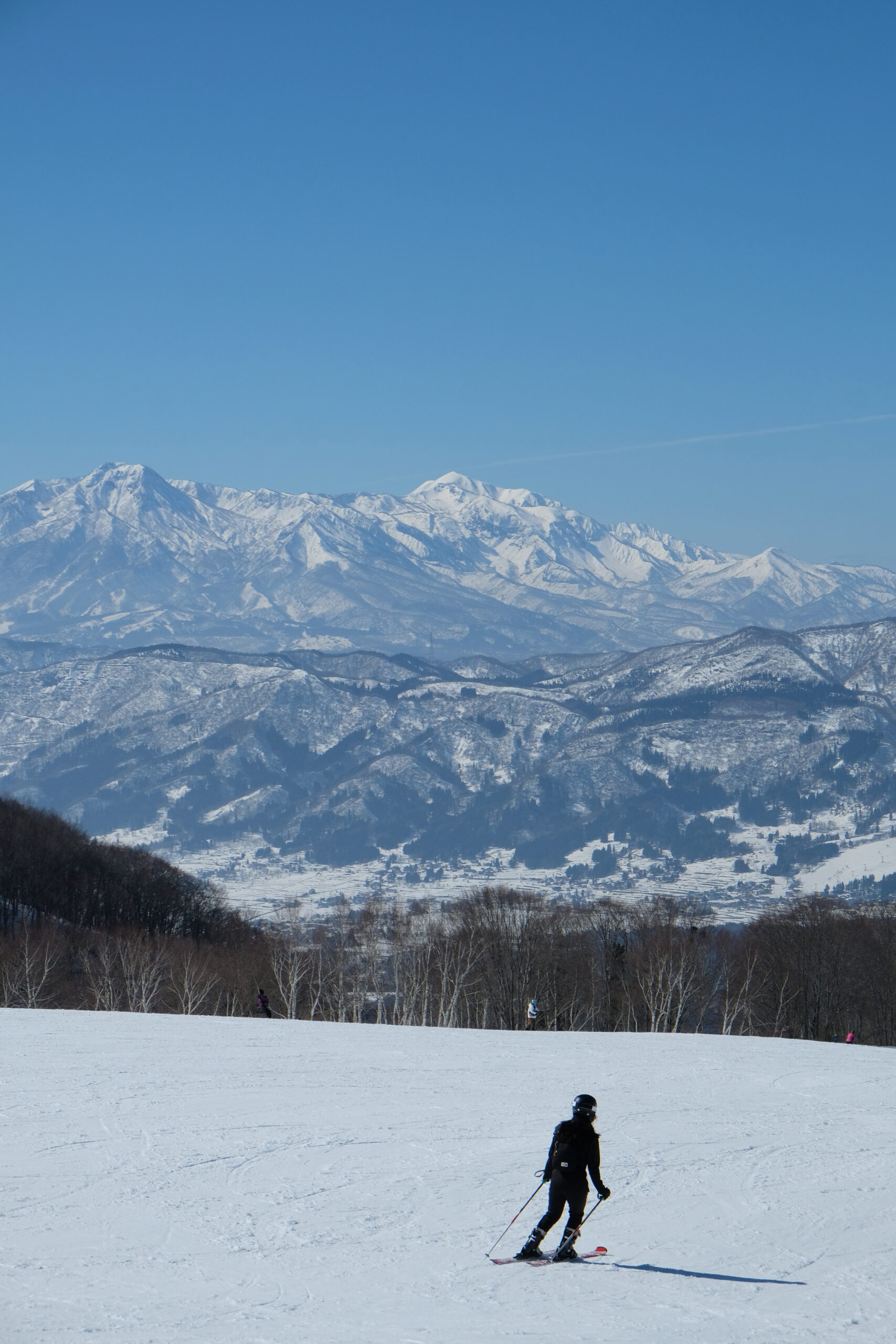Scenic views from Paradise slope in the winter season