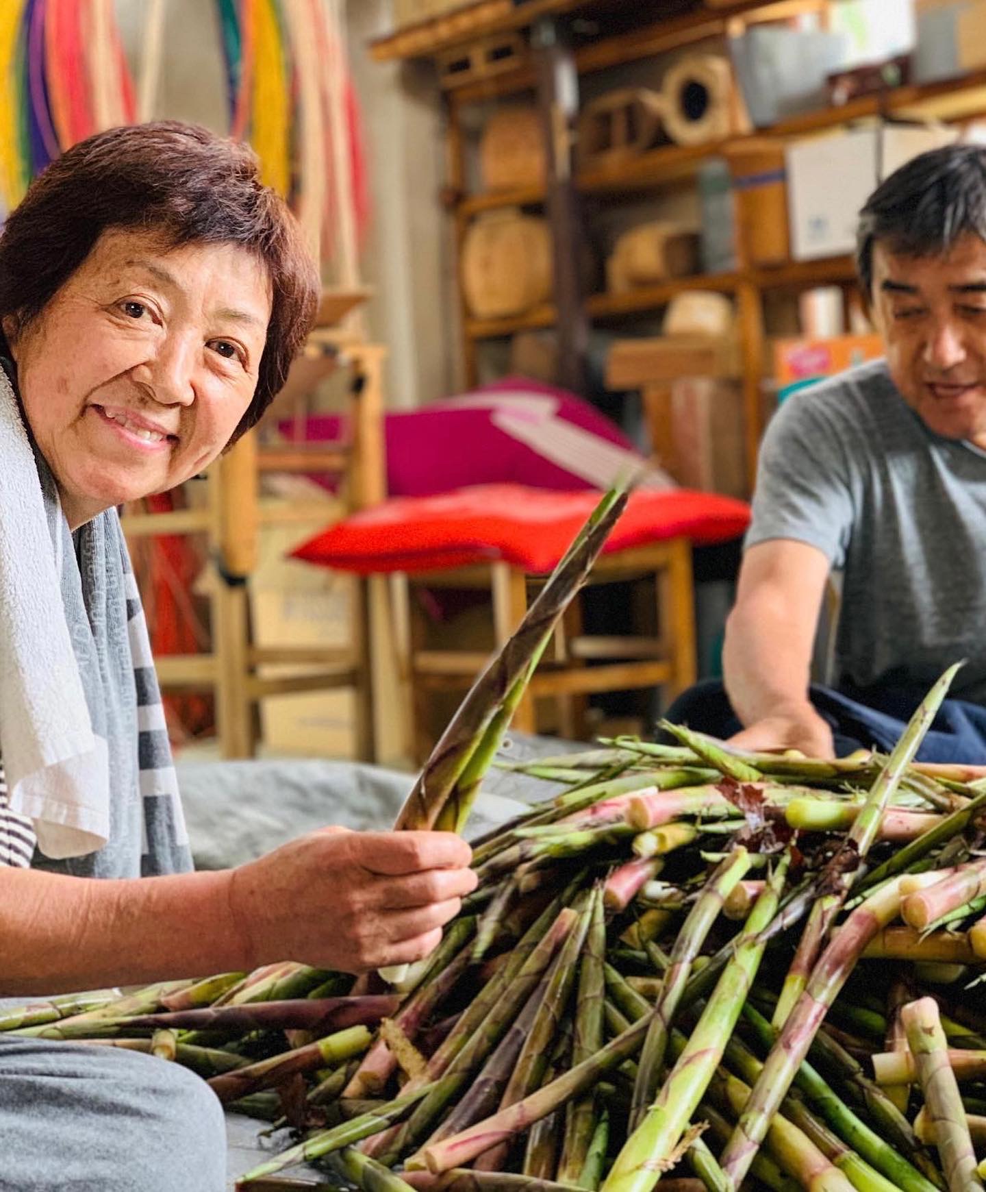 Locals prepping for the annual bamboo shoot festival