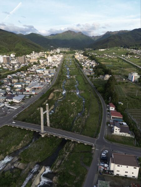 Top view of the Yamanouchi town in Nagano