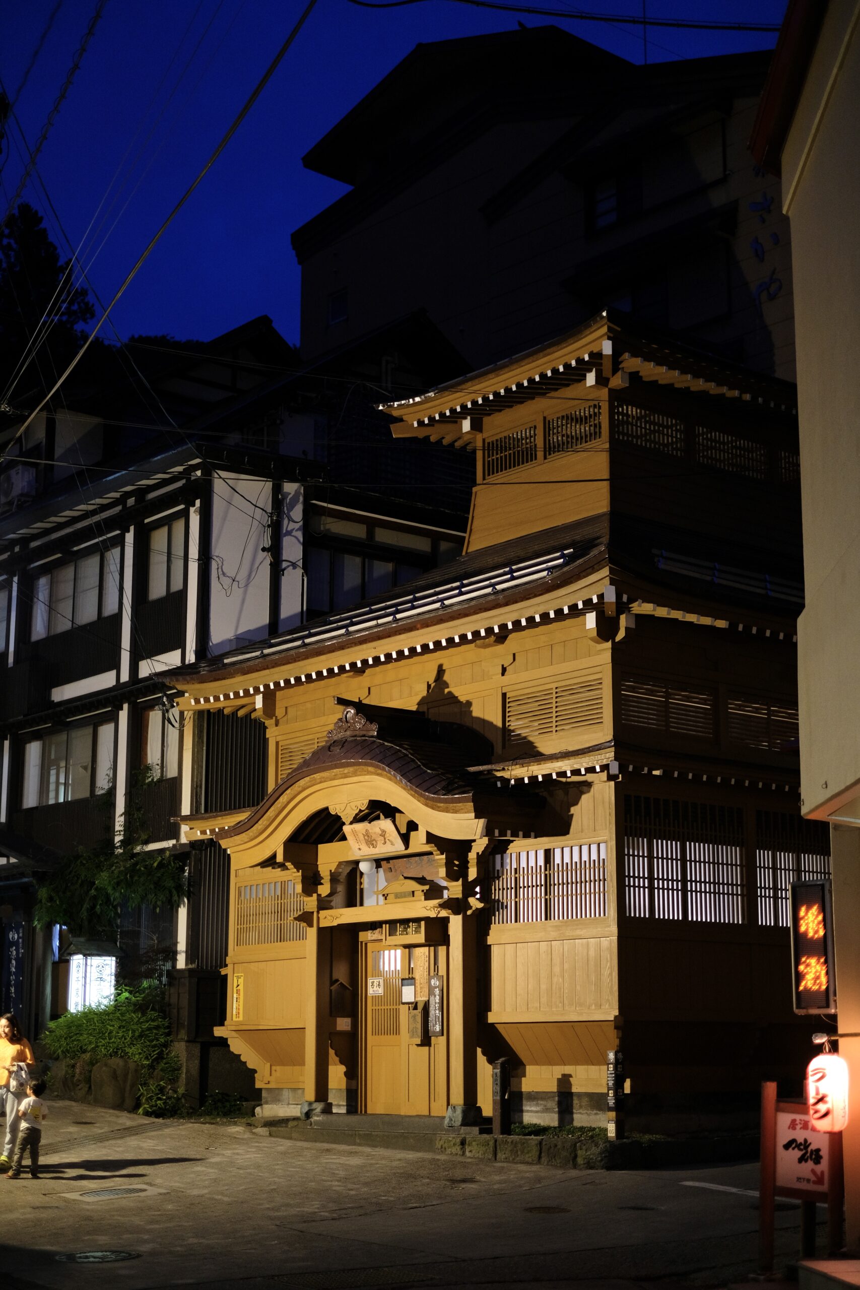 Famous old onsen on Oyu street in Nozawa