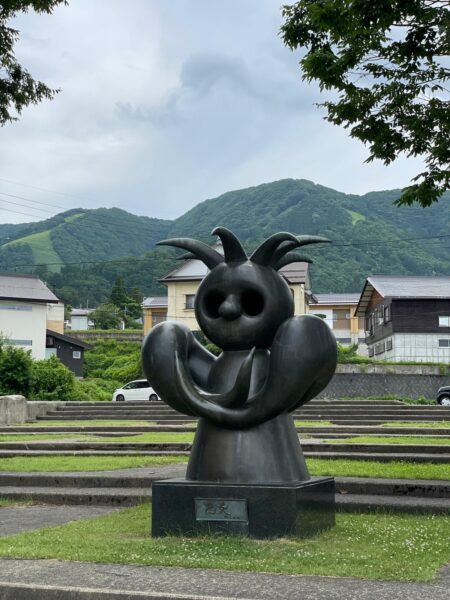 Art pieces, paintings and designs scattered around Nozawa Onsen village