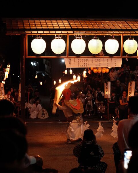 Traditional Japanese dance performance during Nakao Festival