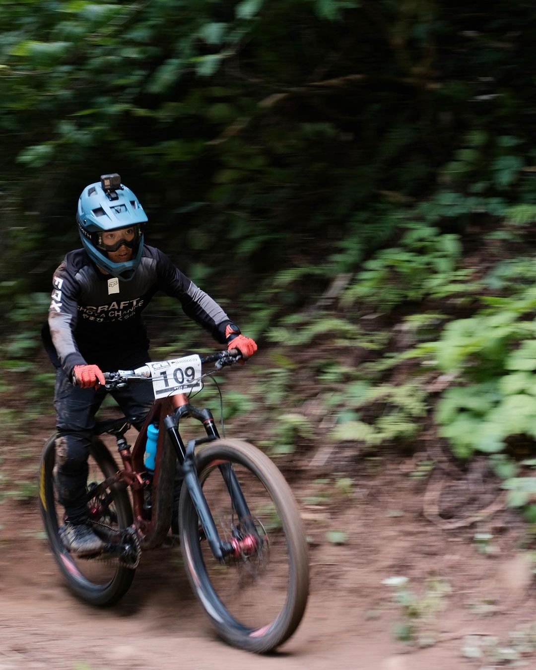 Enduro racers whizzing through the forests of Mt. Kenashi