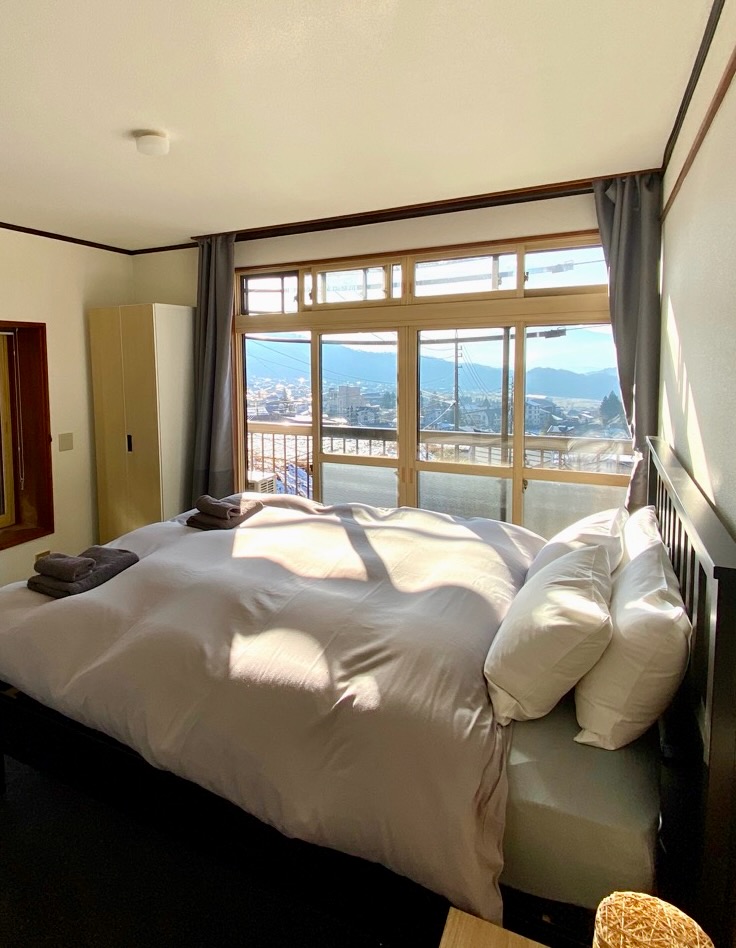 Taki No Yu bedroom with a view over Nozawa