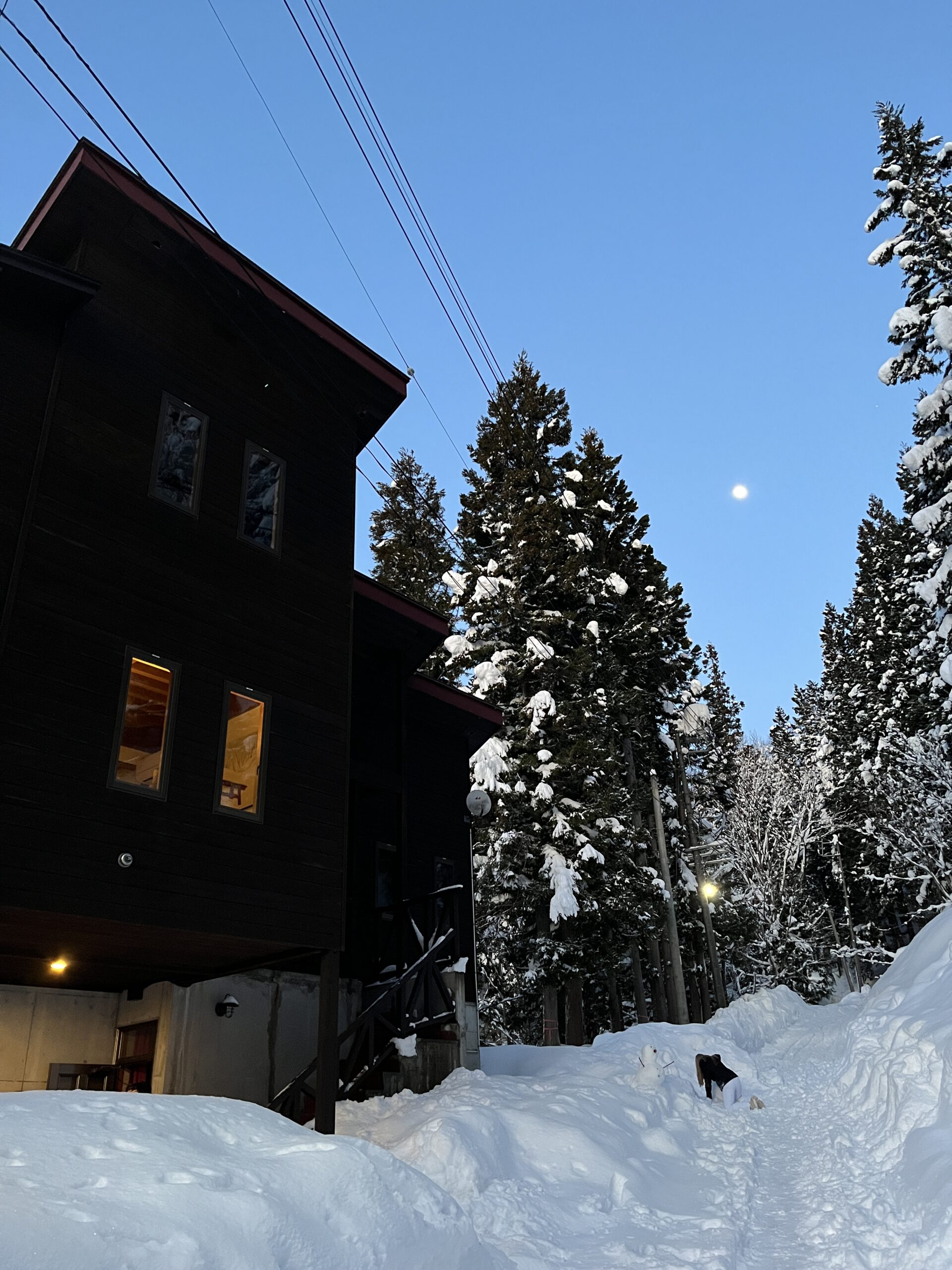 Moonlight over Nozawa House in Nozawa Onsen