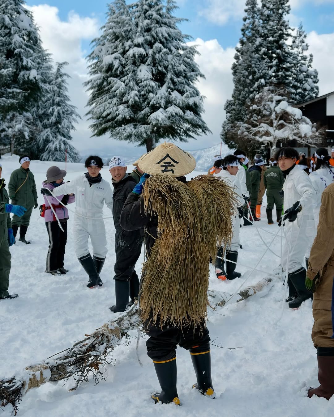 Ceremonial clothing and accessories worn by the locals during Dosojin