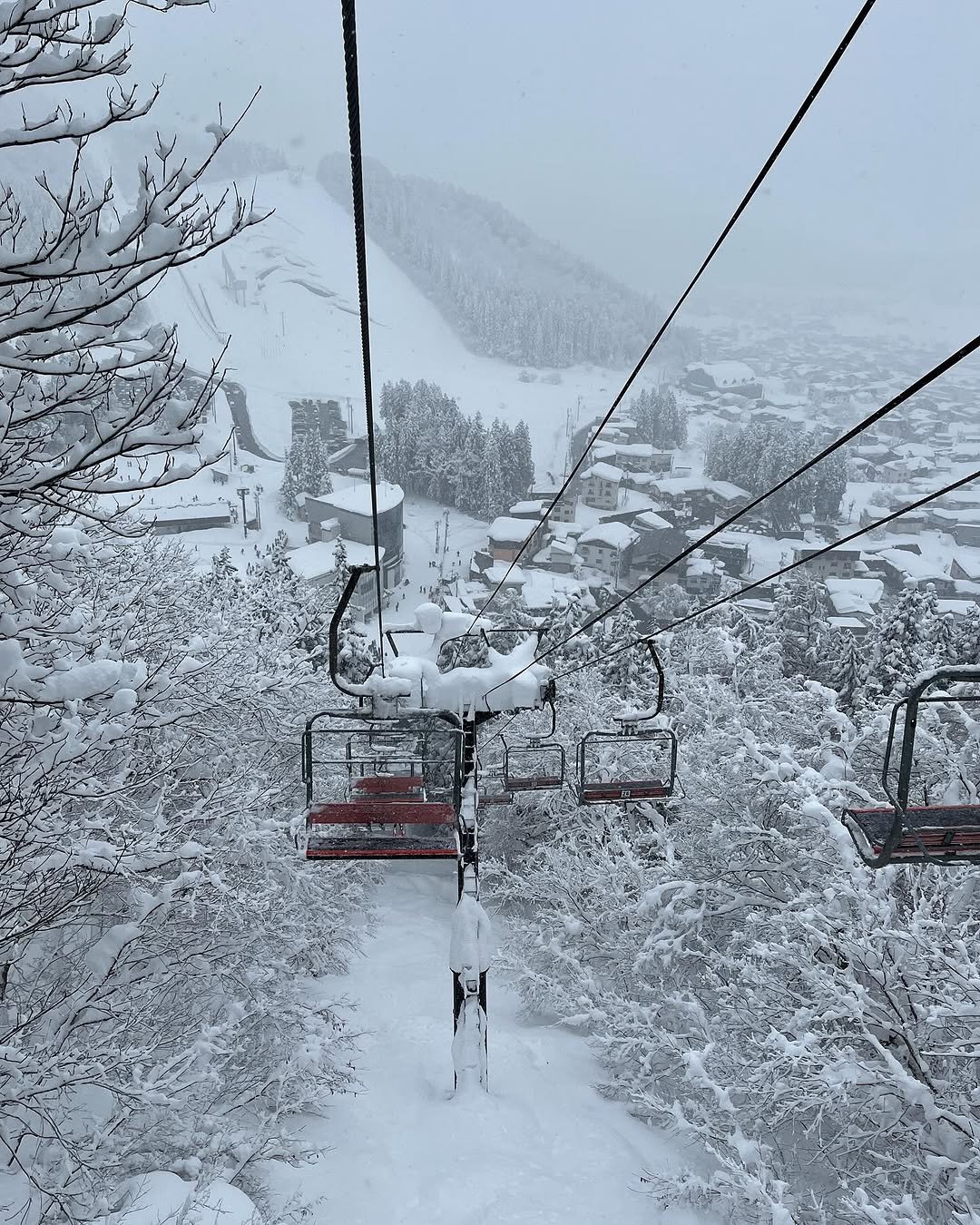 Lift to Hikage from Nagasaka provides some nice views over the village