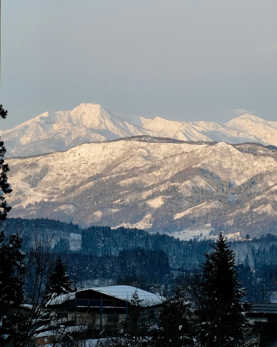 Clear views to Mount Myoko from Nozawa Onsen village